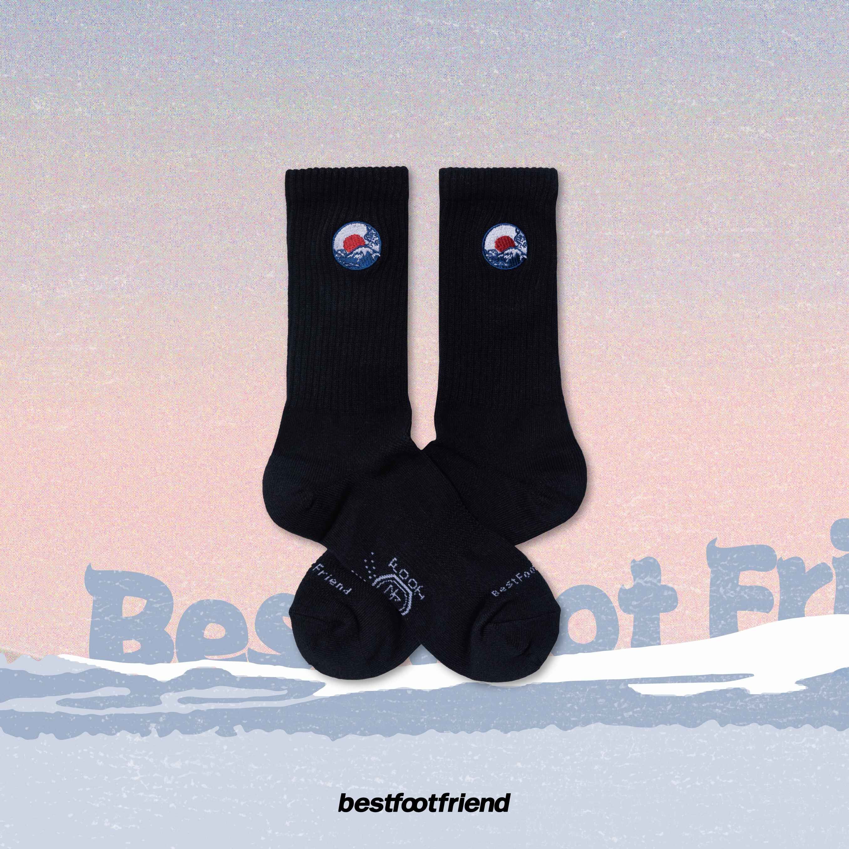 【逢甲 FUZZY】Best Foot Friend Kiyoe 浮世繪 黑 白 BFF 襪子 BF24098