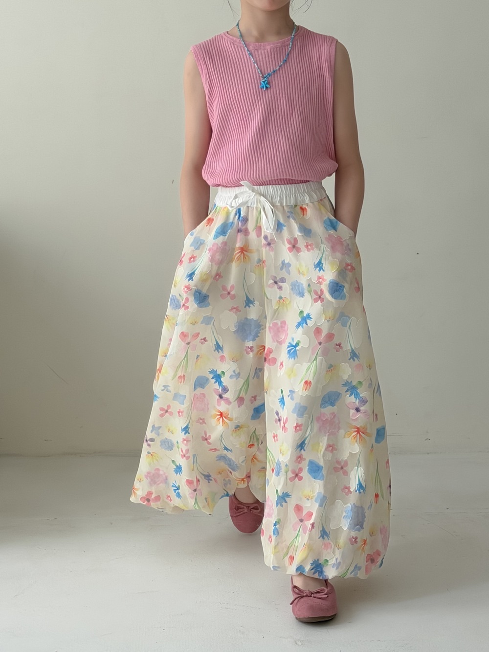 多巴胺花朵寬褲