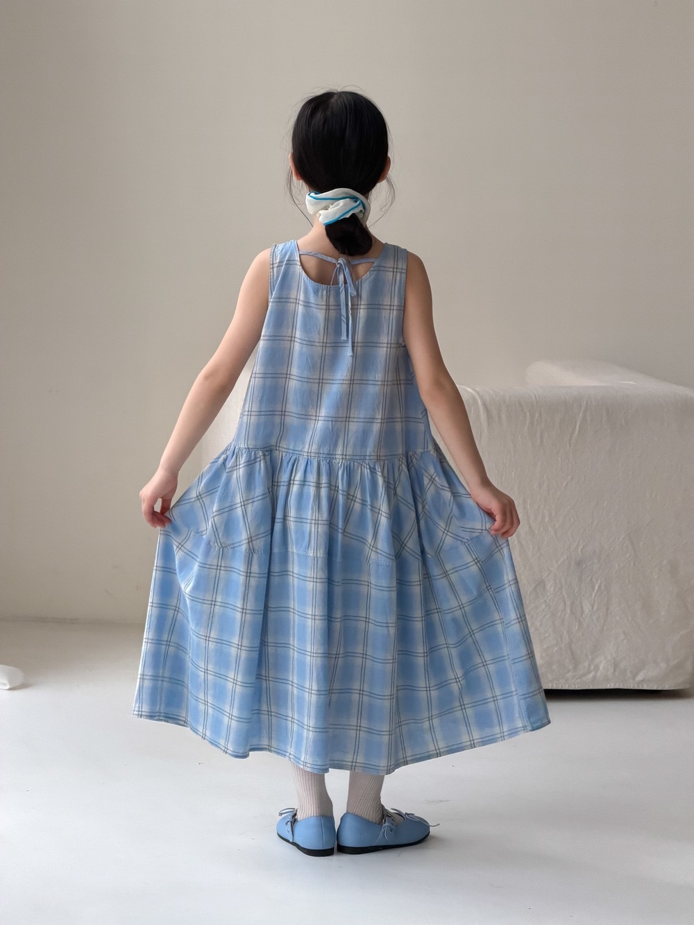 藍莓果醬格子長洋裝