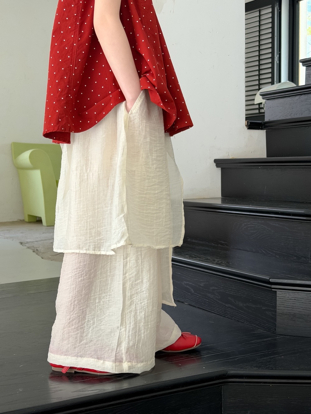 不規則設計感寬褲