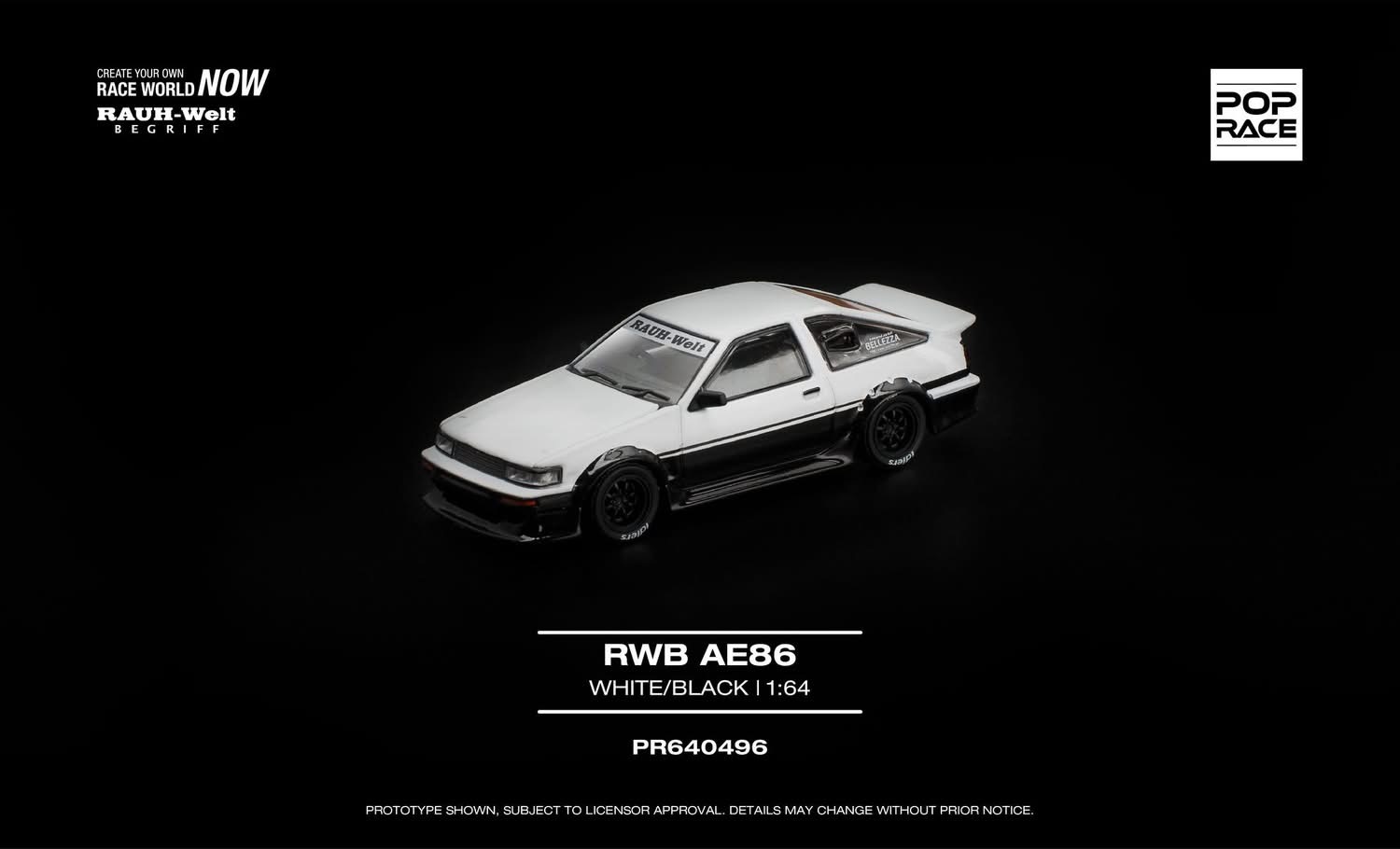 預訂 Pre Order - POPRACE RWB AE86 - WHITE BLACK PR640496