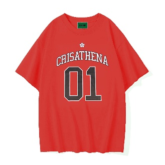 Crisathena Flower 01 T-Shirt in Red,White  CT-CH2619-RED_WHT_ -M