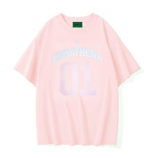 Crisathena Flower 01 T-Shirt in Pink,White CT-CH2619-PNK_WHT_ -M