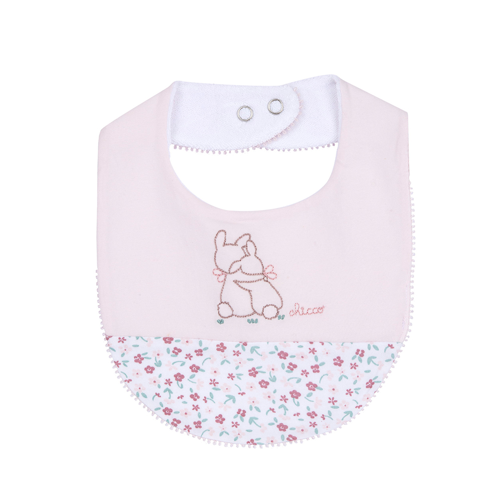 花園派對-滿版花朵+小兔刺繡圍兜