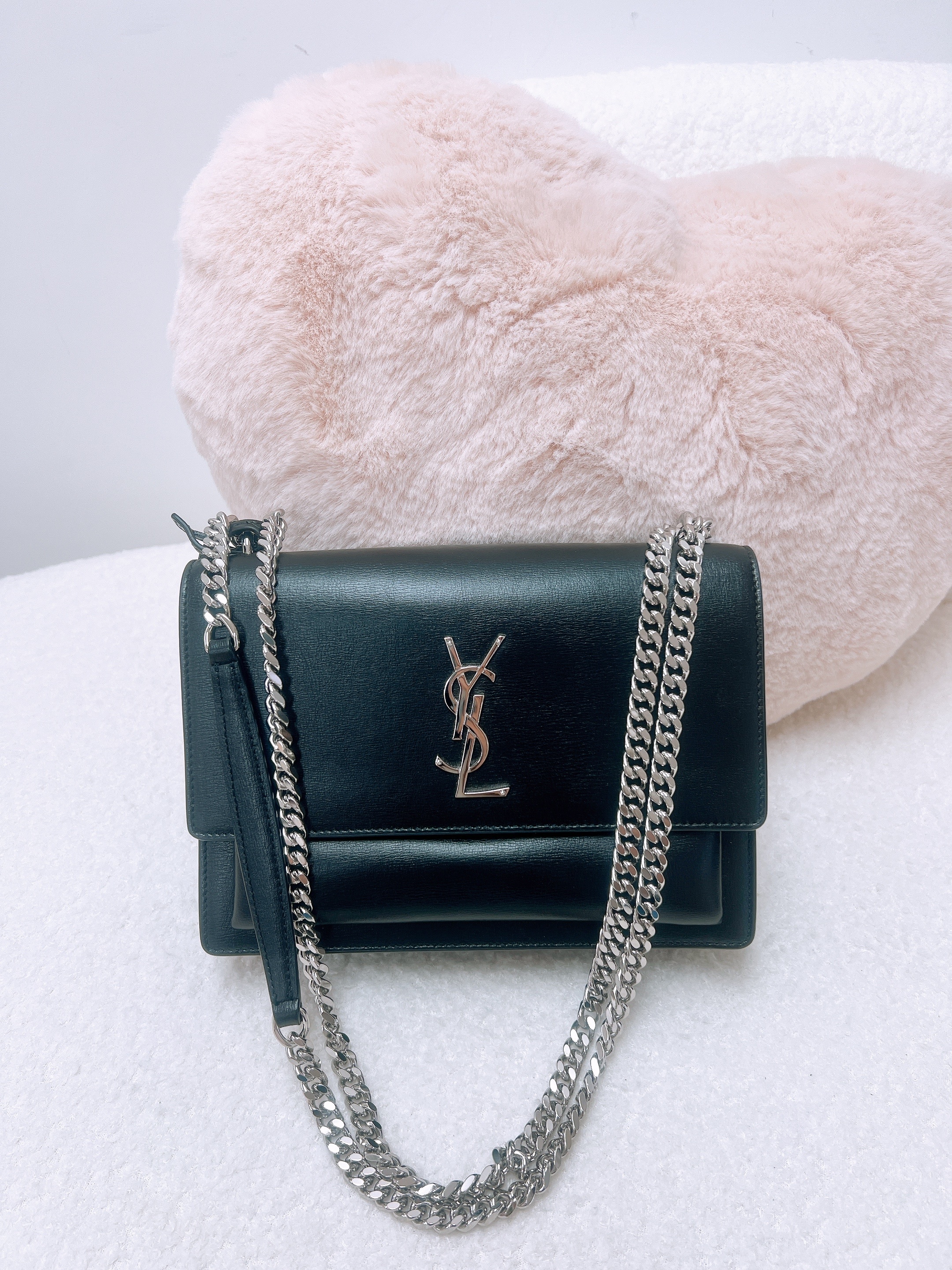 YSL Saint Laurent sunset medium (black/ silver)
