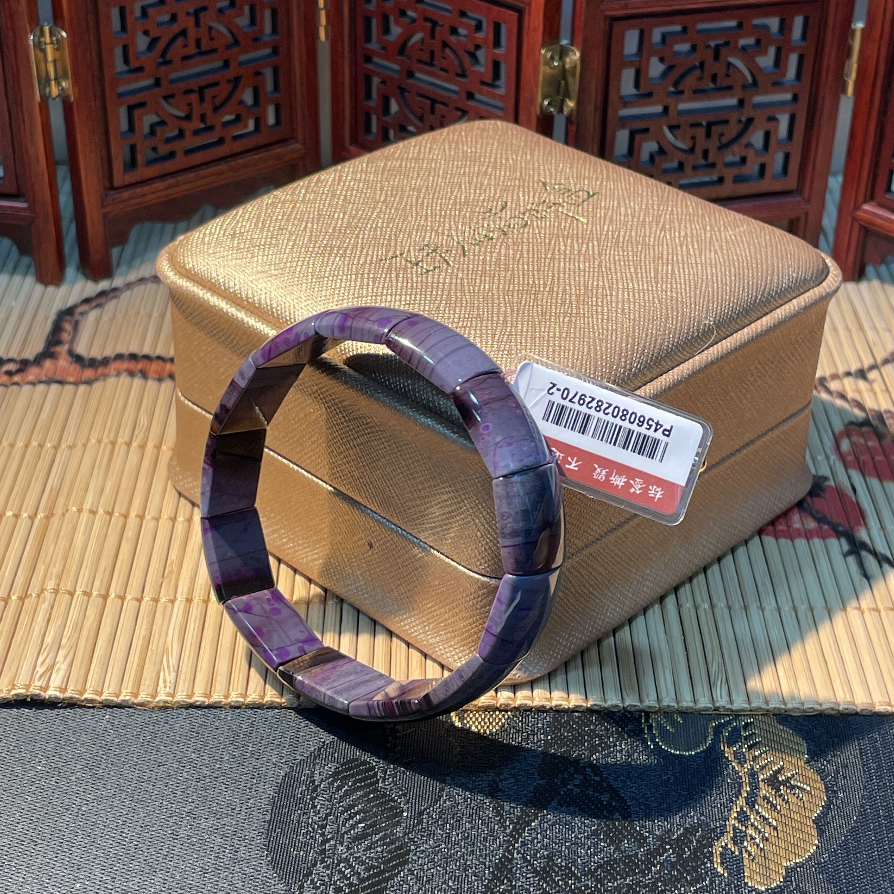 SC123 香芋紫帶桃紅飄花舒俱萊手排 約13mm