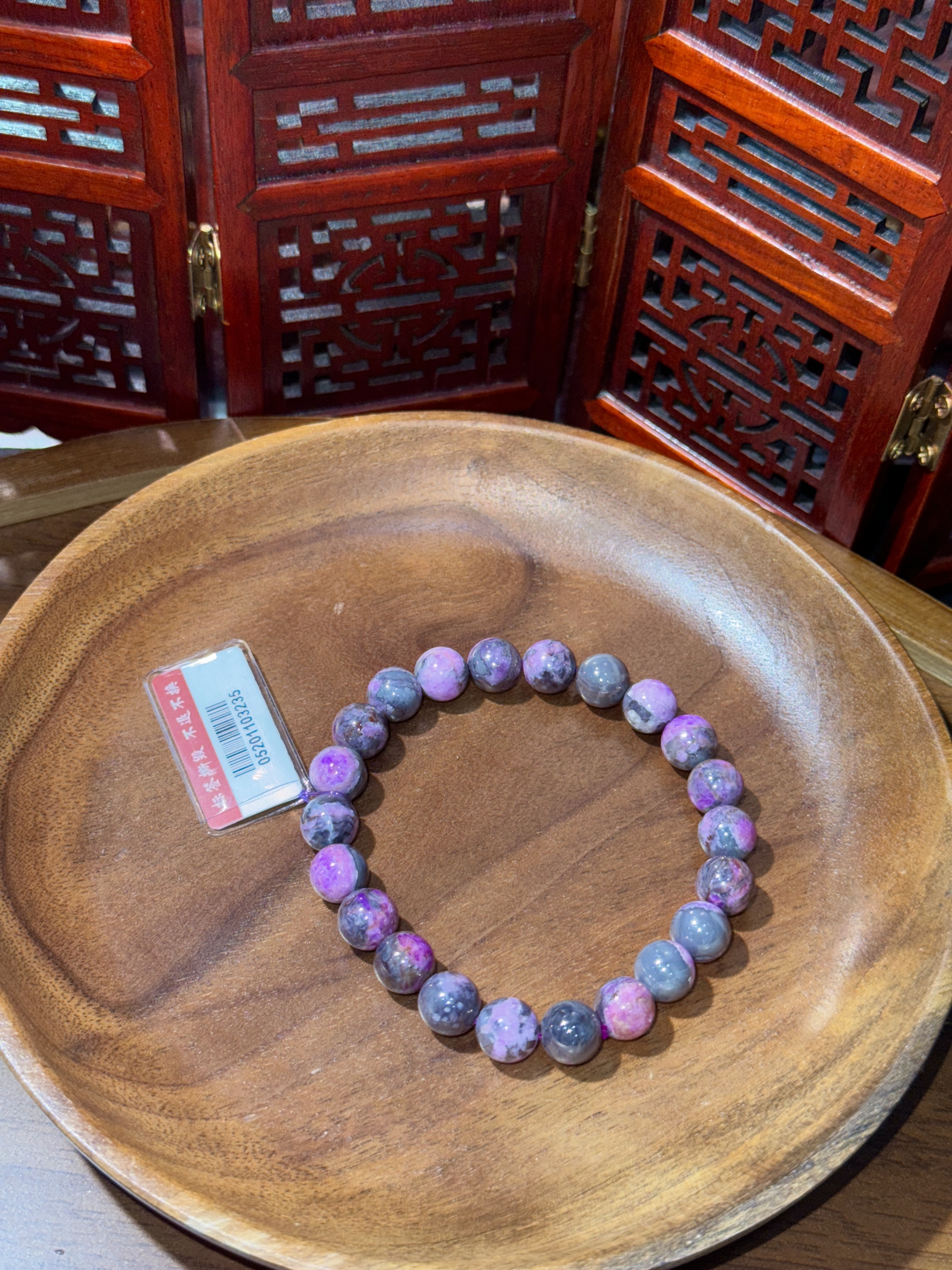 SC130 桃紅舒俱萊圓珠手串 約9mm