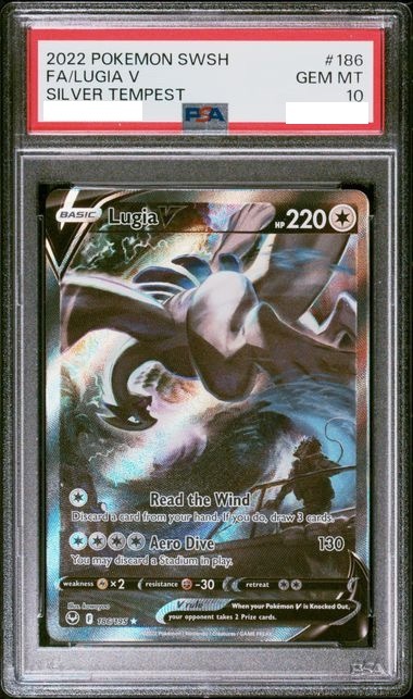 [PSA 10] 2022 POKEMON SWORD & SHIELD SILVER TEMPEST #186 FA/LUGIA V SILVER TEMPEST
