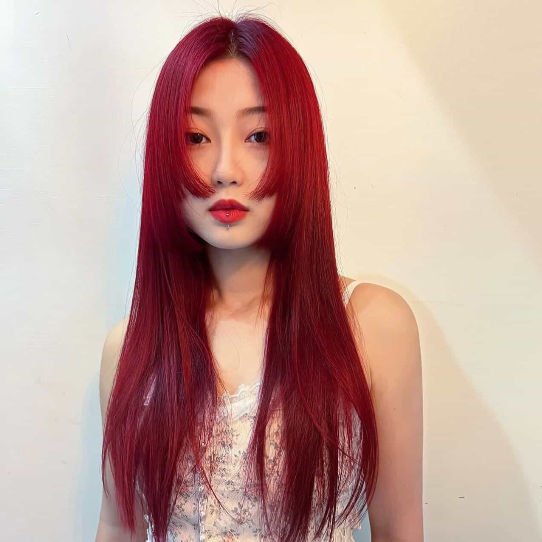 魯魯王紅色特殊色染髮作品