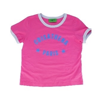 Crisathena Paris Short T-Shirt in Fuchsia,Blue CT-CH2627-FUS_BLU-M
