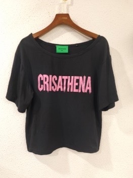 Crisathena Brush Short T-Shirt in Black,Pink CT-CH2628-BLK_PNK-M