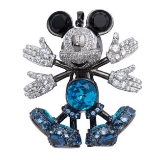 Crisathena X Snowangel Mickey Pendant in Black,Blue CT-CJ-MICKEY-BLUE-M