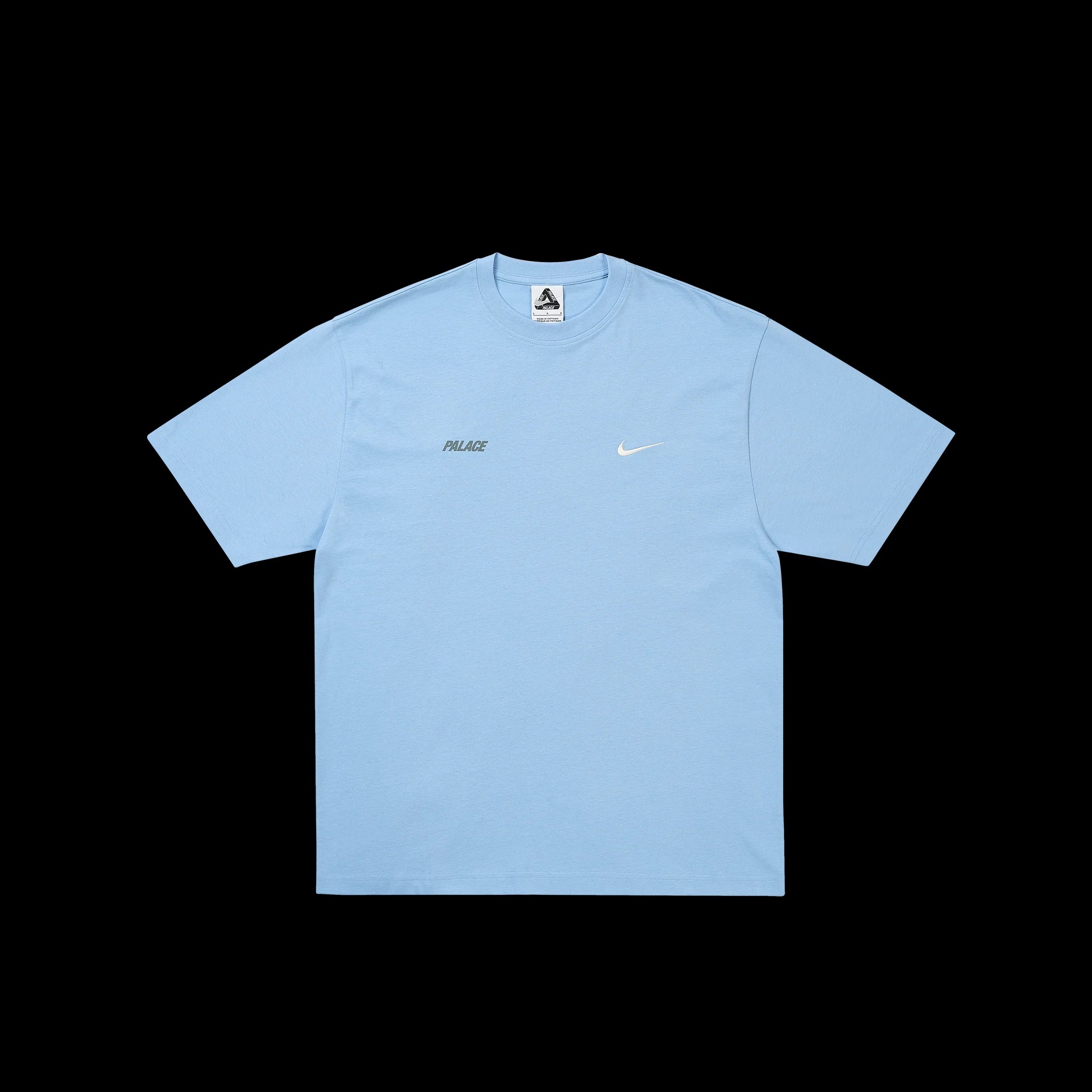 PALACE NIKE FONT SWOOSH T-SHIRT SKY BLUE | PALACE SKATE