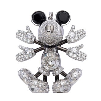 Crisathena X Snowangel Mickey Pendant in Silver,White CT-CJ-MICKEY-WHT_WHT -M