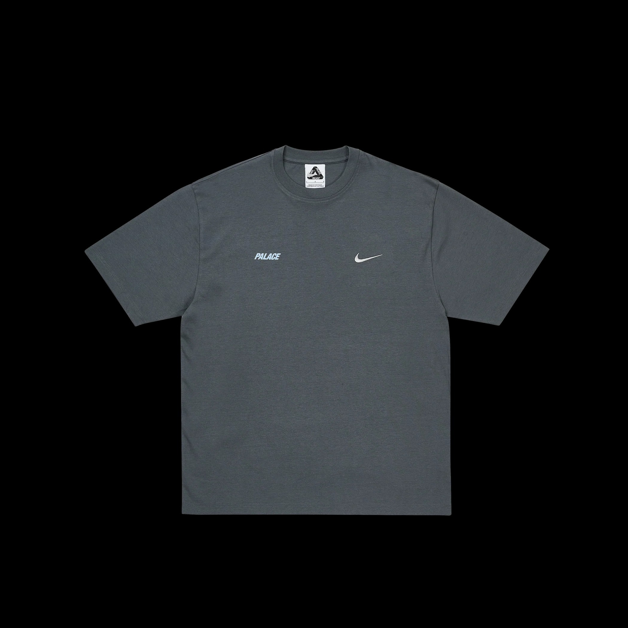 PALACE NIKE FONT SWOOSH T-SHIRT CHARCOAL | PALACE SKATE