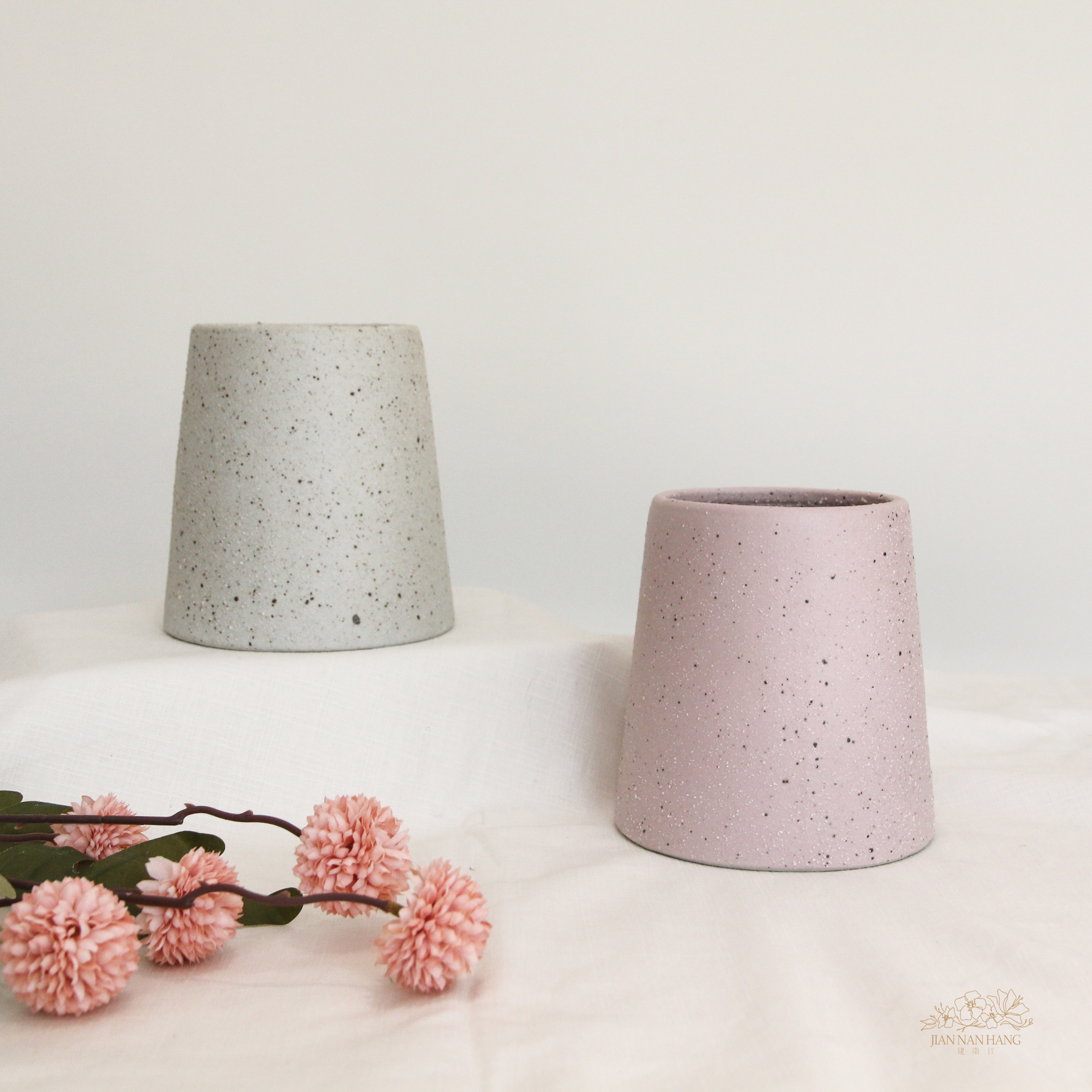 陶瓷花器 噴砂點圓柱花器 2色