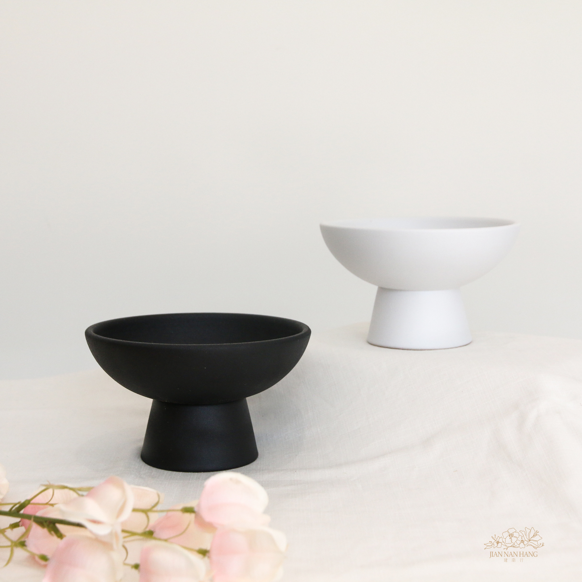 陶瓷花器 高腳盤 大 2色