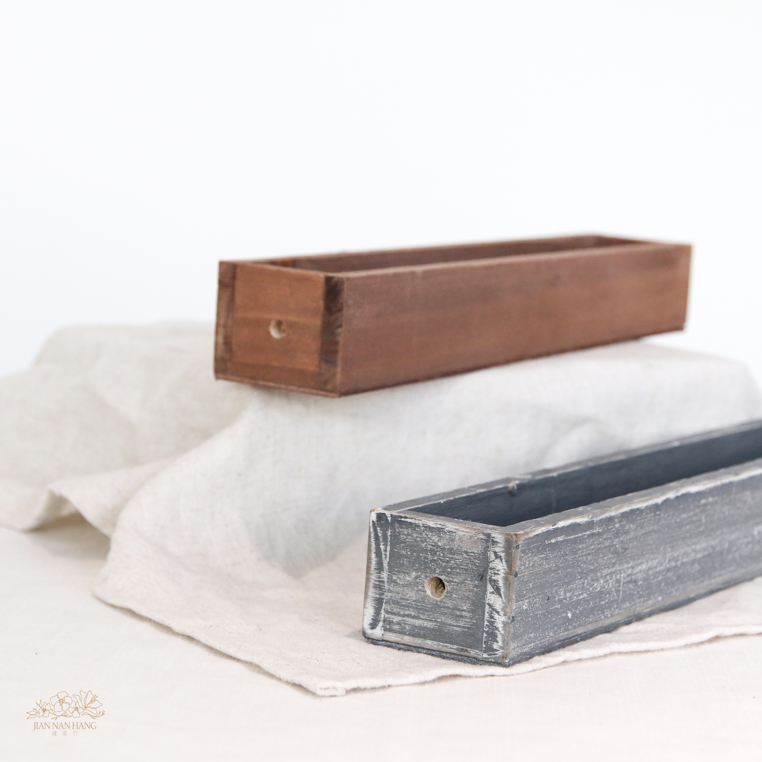 木製花器 長形 2色