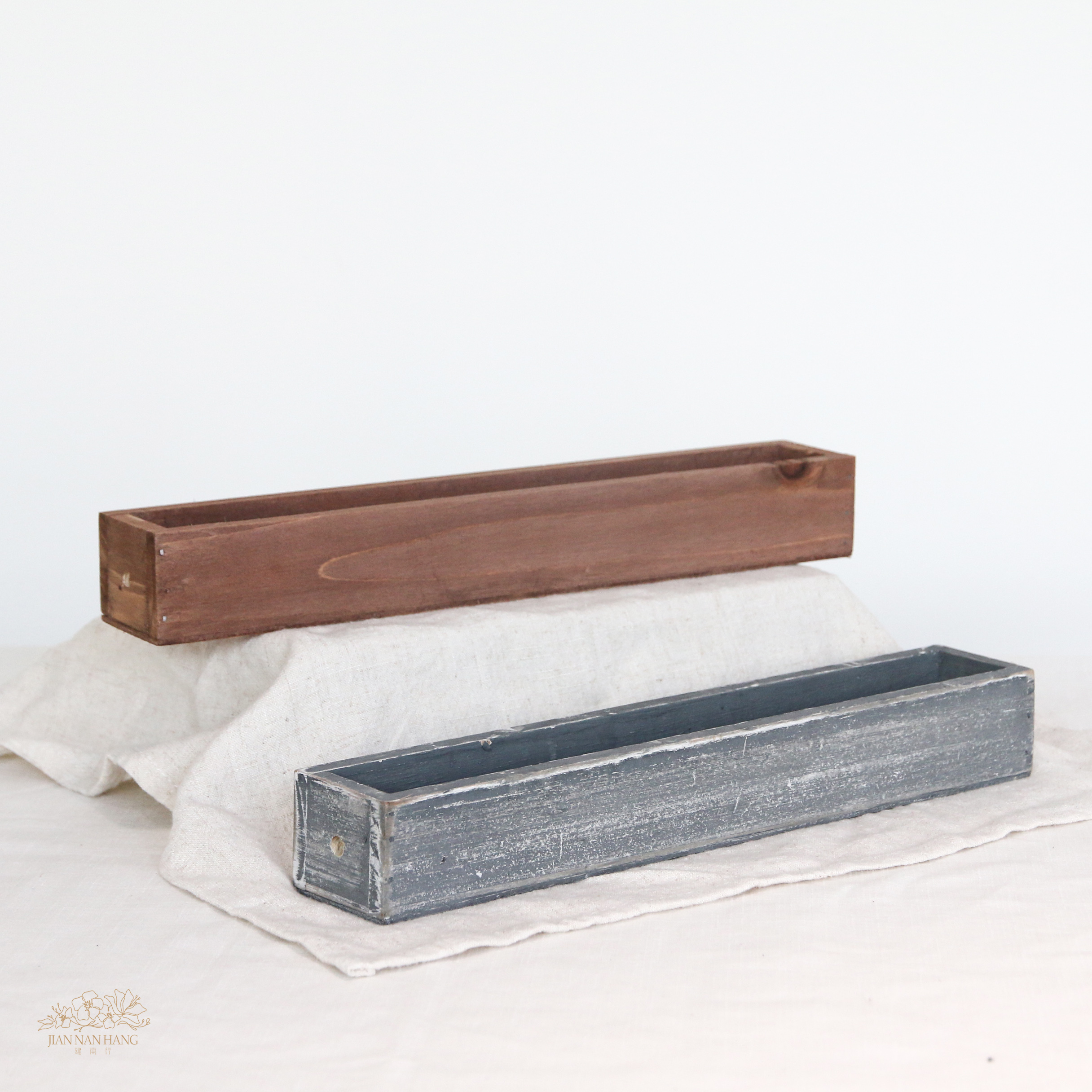 木製花器 長形 2色