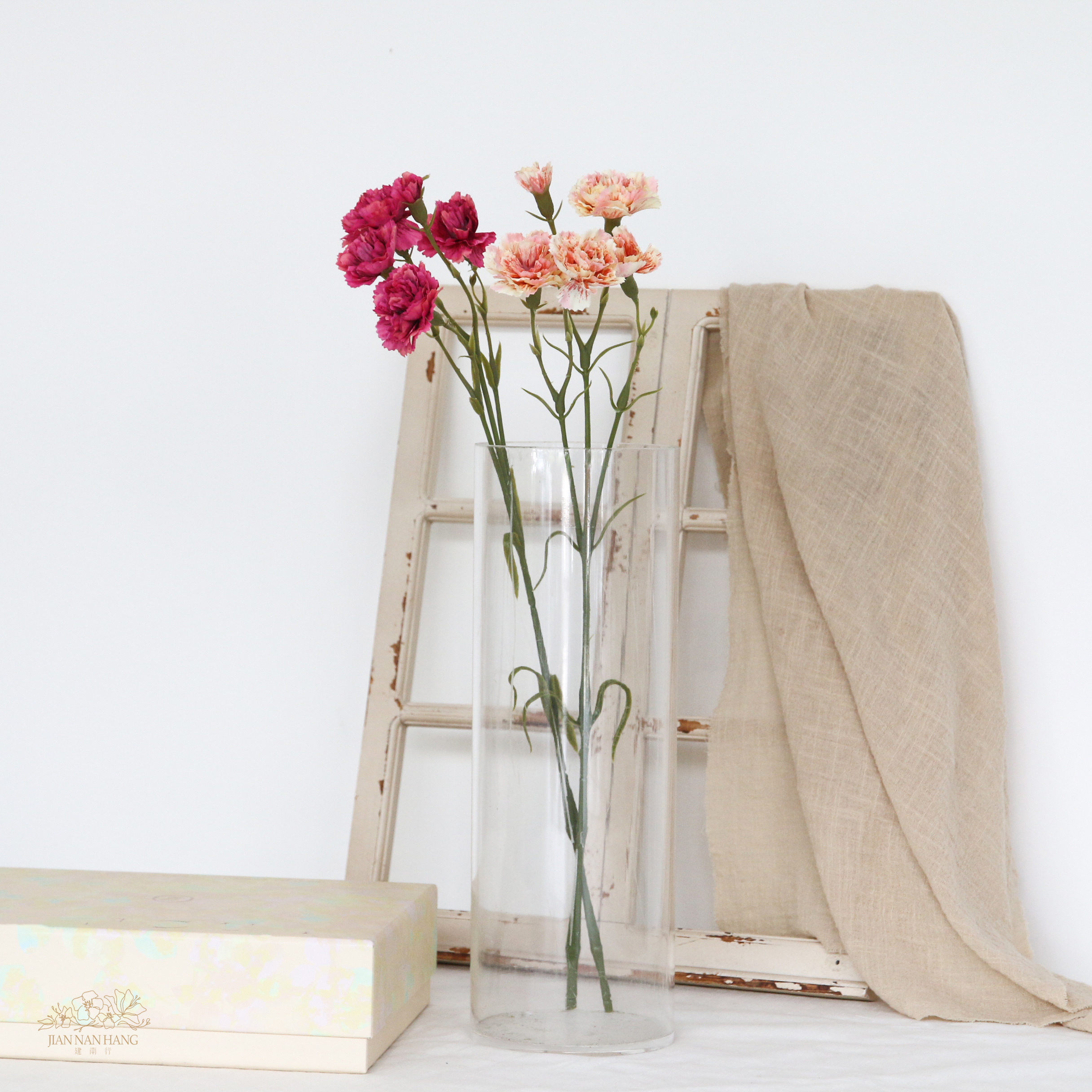 人造花 5頭漸層康乃馨 2色