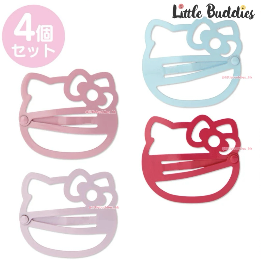 日本Sanrio 線條頭形髮夾 1套4個