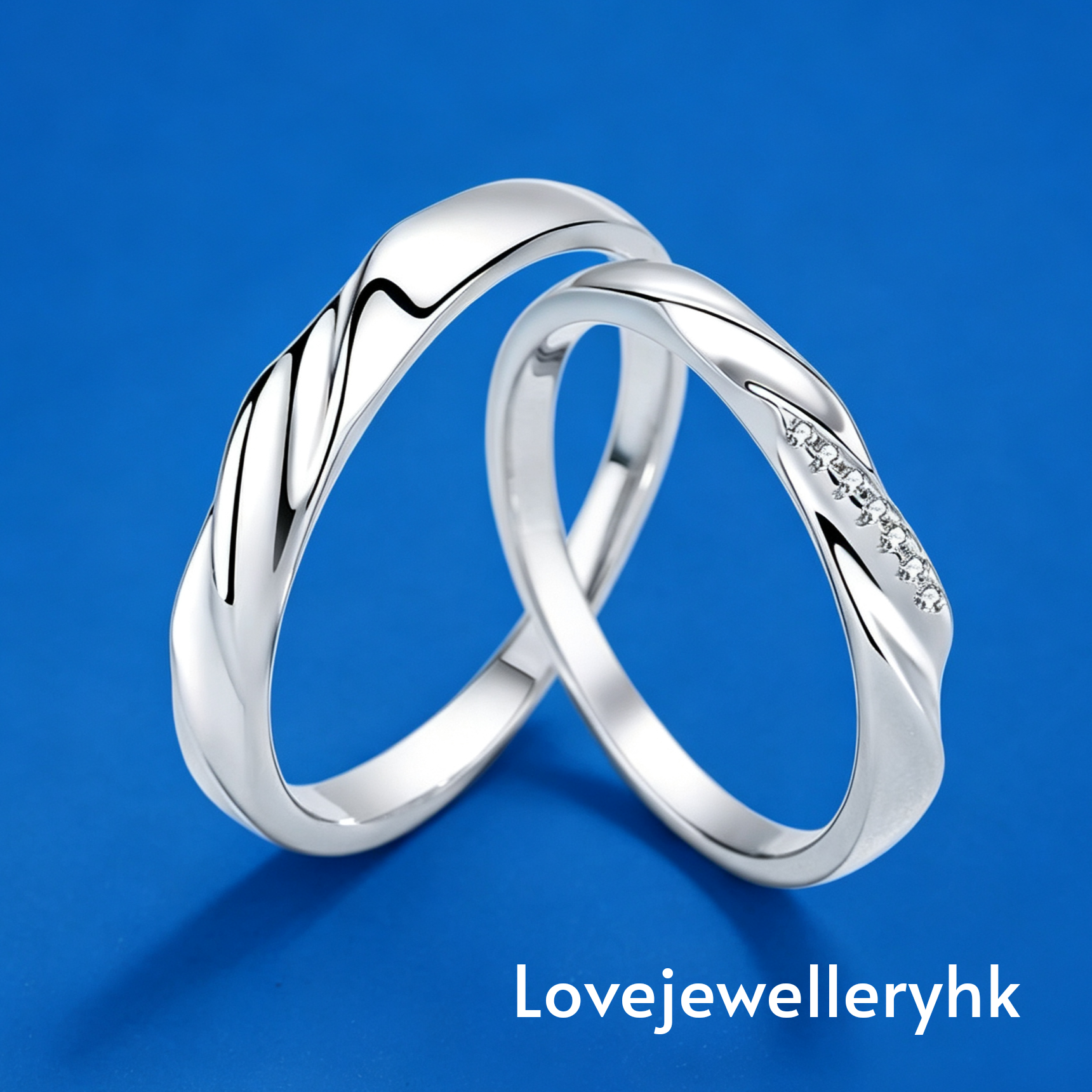 Moissanite diamond couple ring   R041