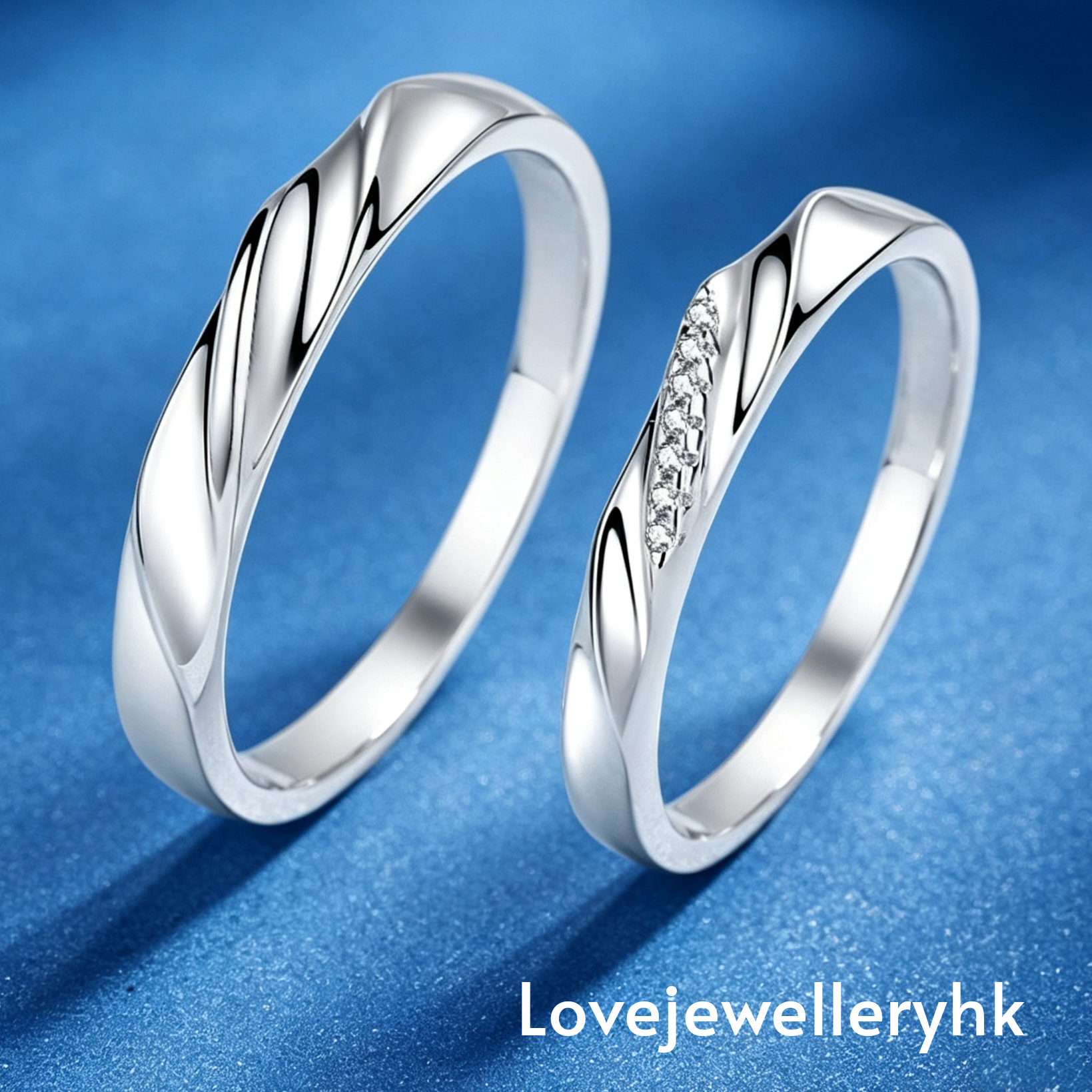 Moissanite diamond couple ring   R041