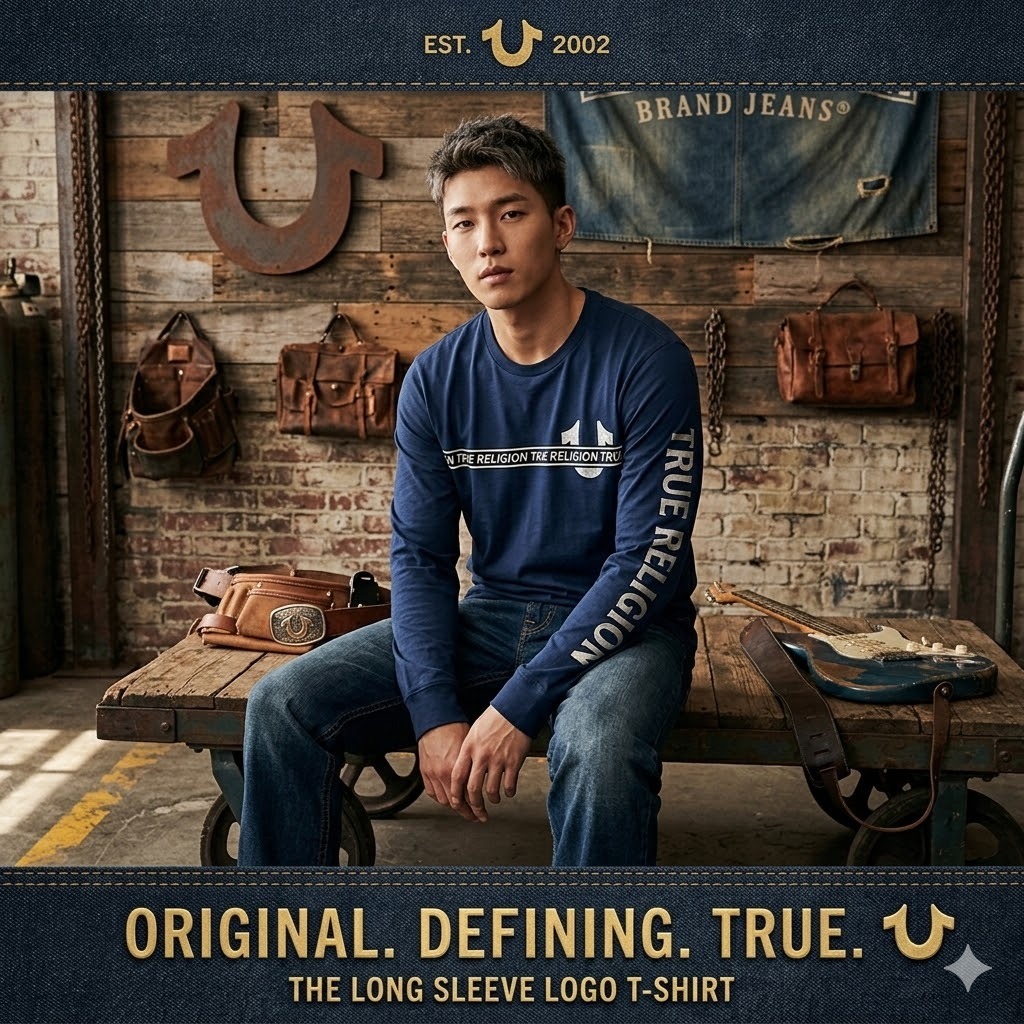 【現貨】True Religion H041107 男士長袖圓領T恤