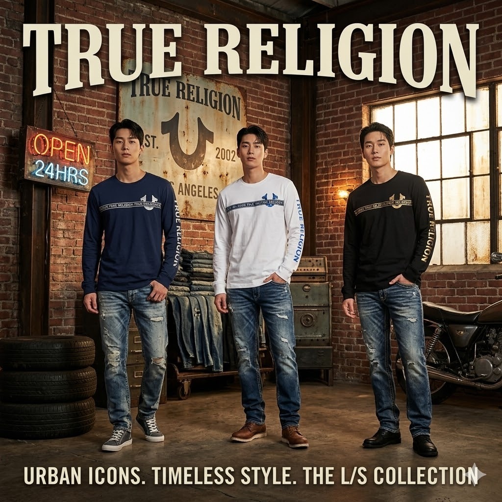 【現貨】True Religion H041107 男士長袖圓領T恤