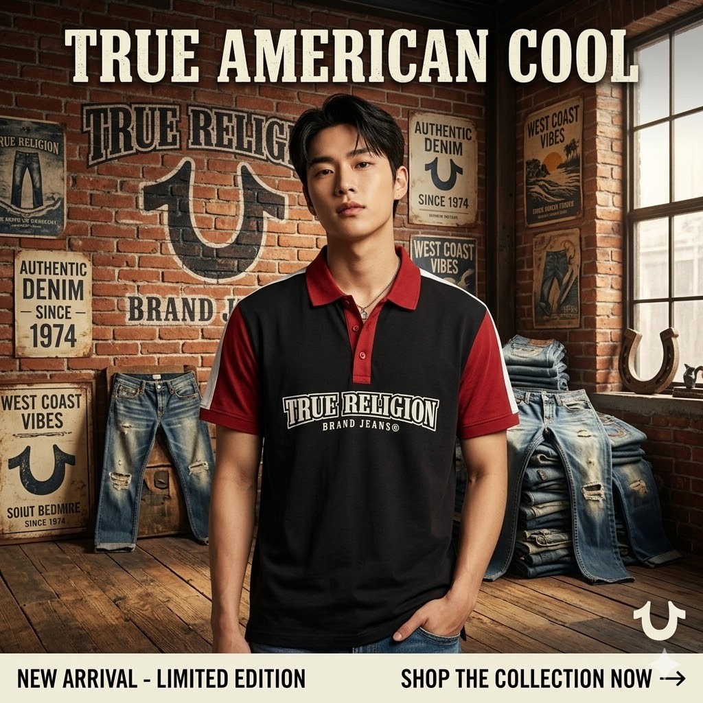 【現貨】True Religion H041109 男士撞色拼短袖 Polo 衫