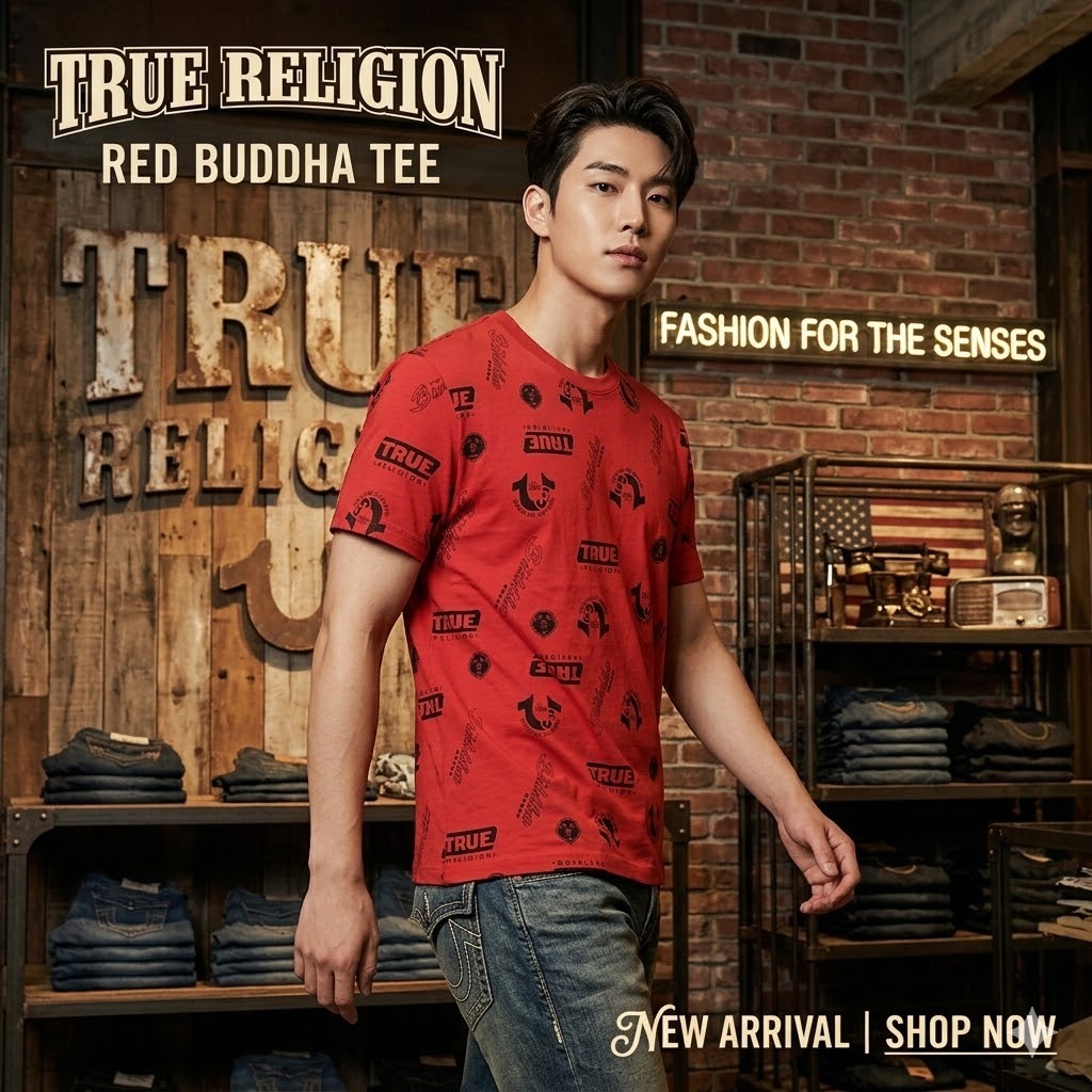 【現貨】True Religion H041110 男士滿版 Logo 印花短袖 T 恤