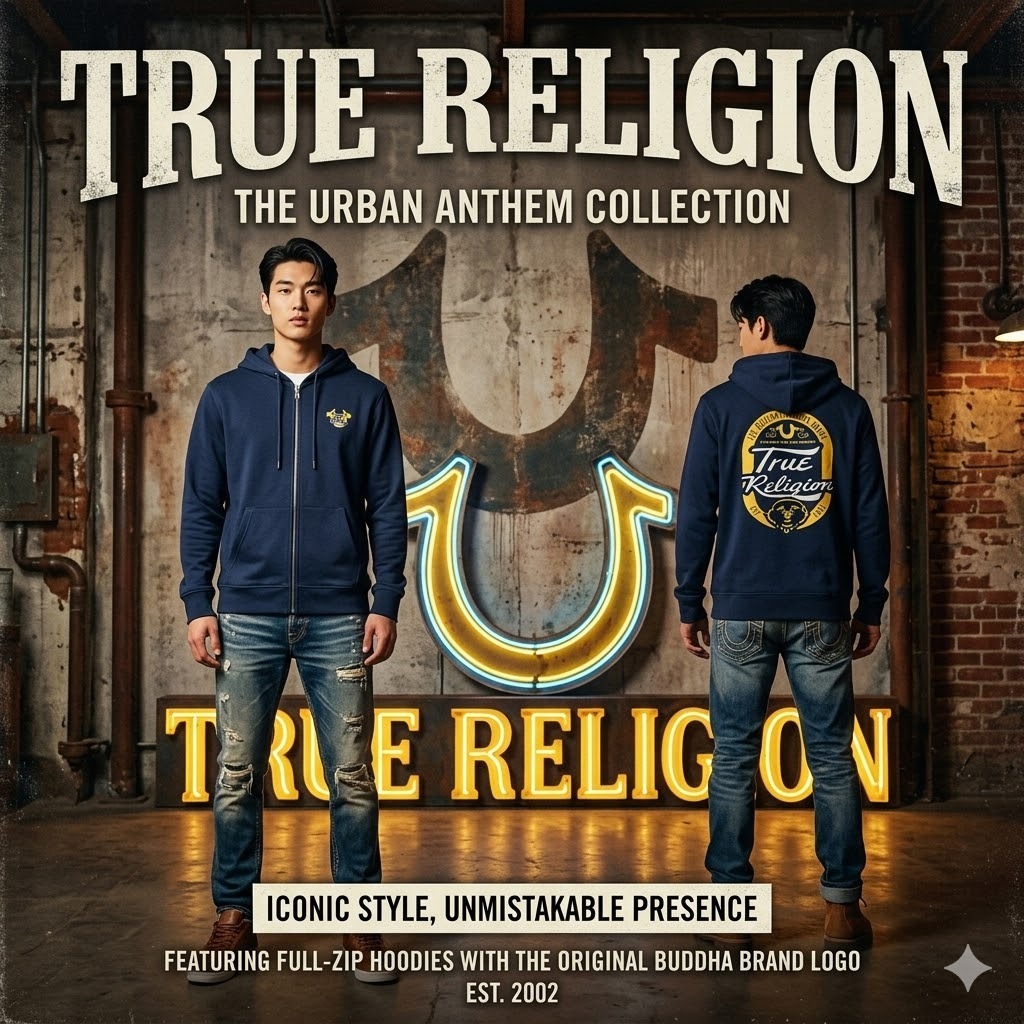 【現貨】True Religion H041128 男士連帽拉鍊開襟衫