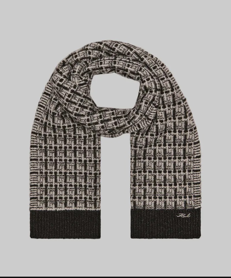 【現貨】KARL LAGERFELD PARIS H041141 女士雙色針織圍巾