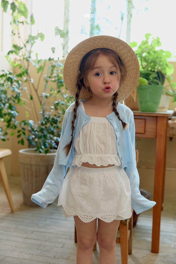 正韓夏UEO 兩色粉嫩小花鈕扣外套