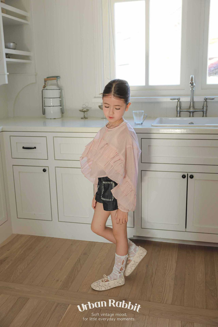 正韓夏Urban Rabbit 縫線牛仔短褲