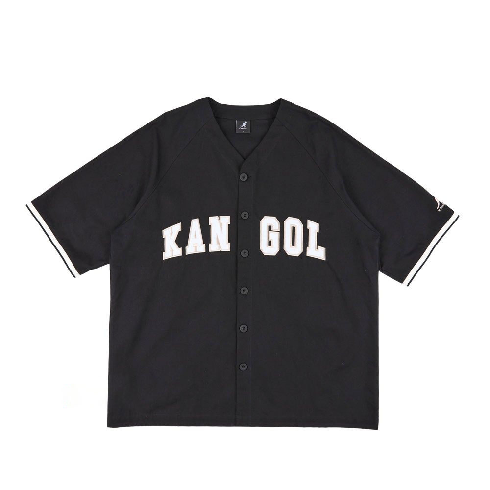 【Kangol】中性棒球衣｜經典球衣版型 純棉舒適-黑色