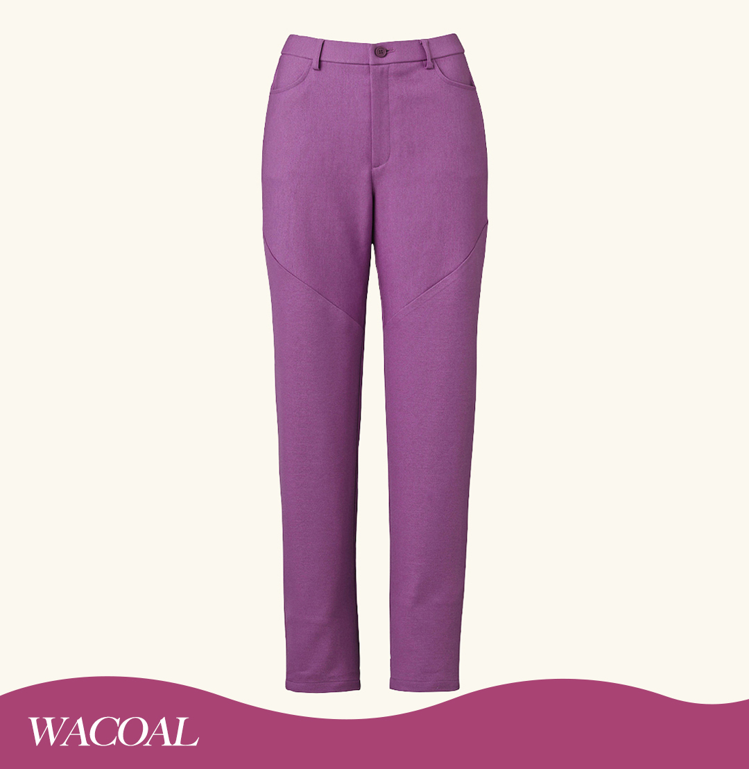 Wacoal HI302-10 前開拉鍊式防透長褲 錦葵色