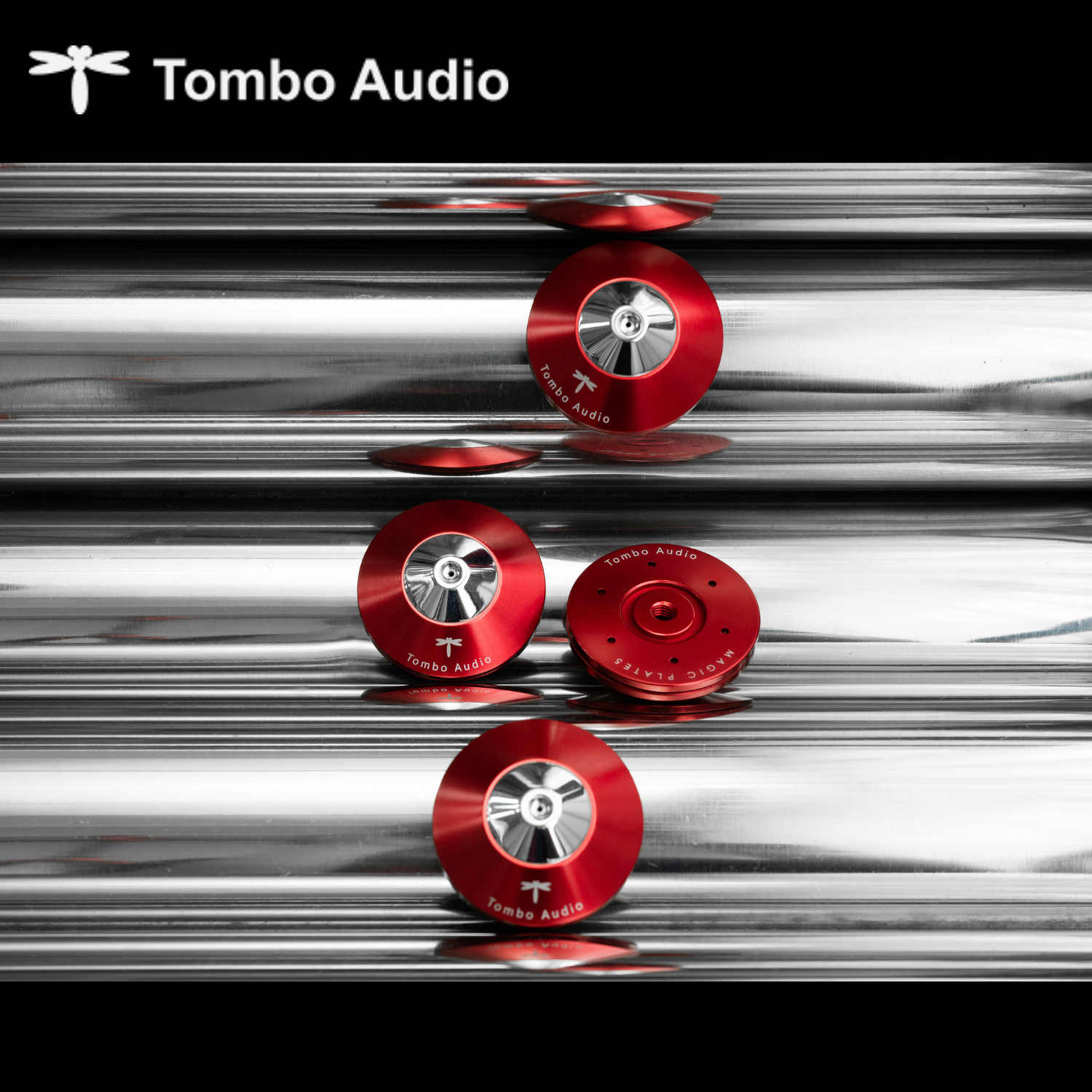 Tombo Audio Magic Plate 05 ball bearing vibration control MP-5 Ruby Red Beauty Shot