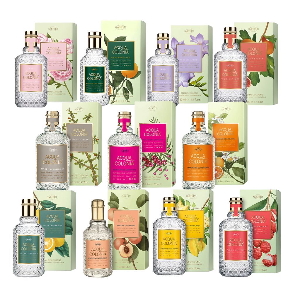 4711科隆之水 ACQUA COLONIA 柚子&雪松/牡丹&檀香/無花果&香根草/白桃香菜/紅橙&羅勒/楊桃&白花/蒼蘭&麝香/橘子&白荳蔻/丹荔&薄荷/沒藥&金桔 古龍水 50/100/170 ml - 任選