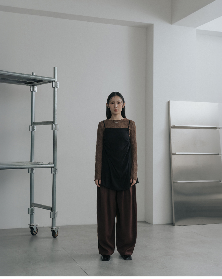 Drawstring strap design spaghetti strap cover-up vest - black【01099627】in stock+pre-order