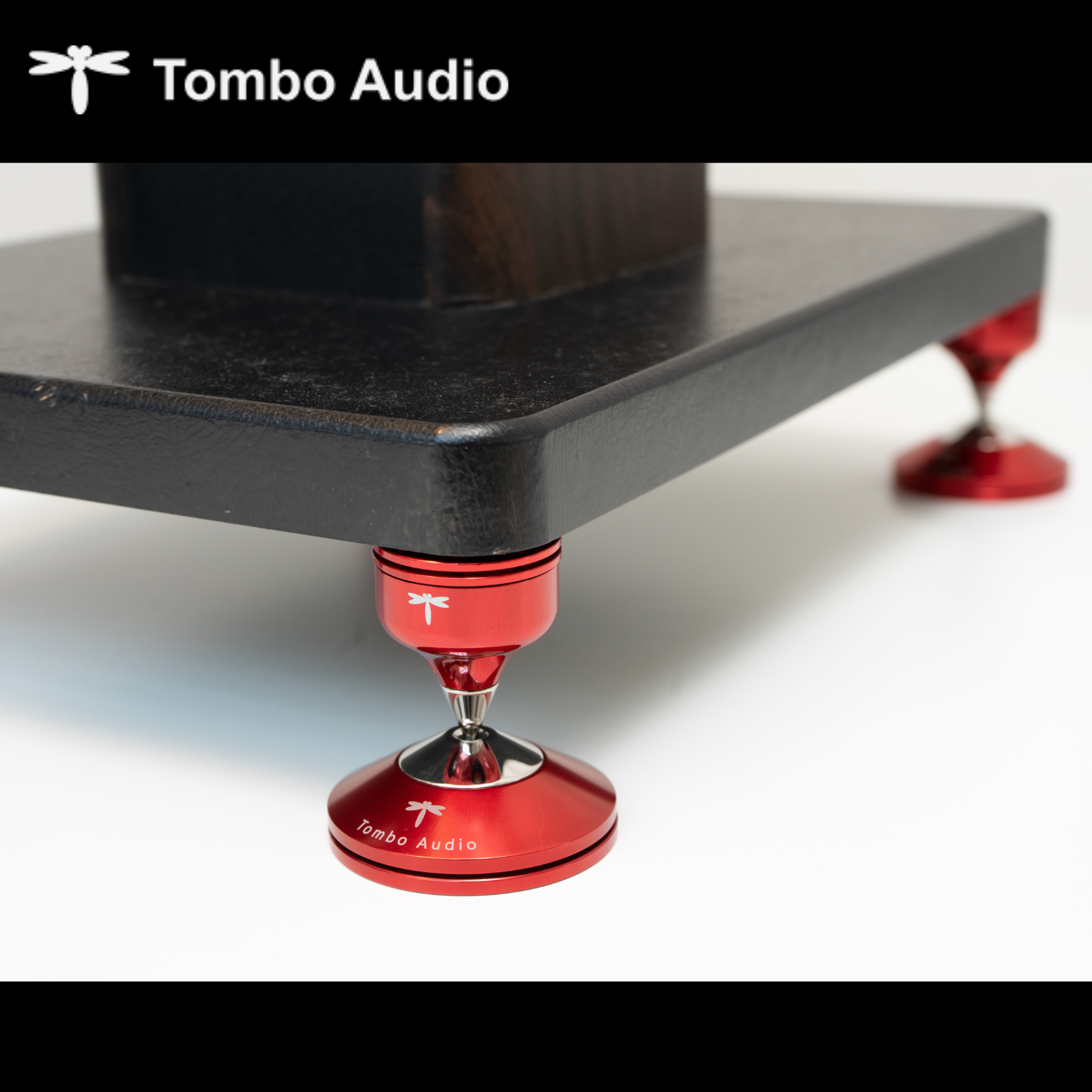 Tombo Audio Magic Spike 05 MS-5 Ruby Red Set on speaker stand closeup