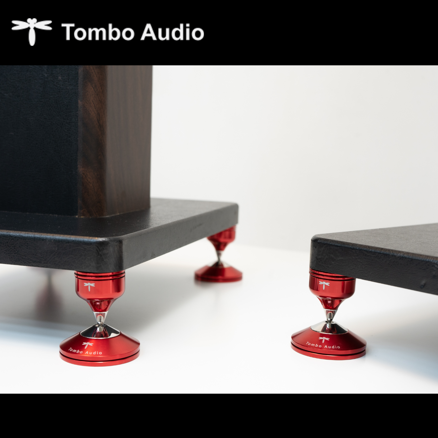 Tombo Audio Magic Spike 05 MS-5 Ruby Red Set on speaker stand