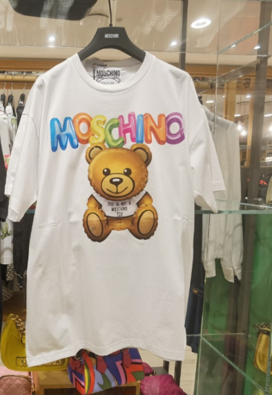 LYS01541 Moschino 男女同款彩色字母熊熊Tee 白色