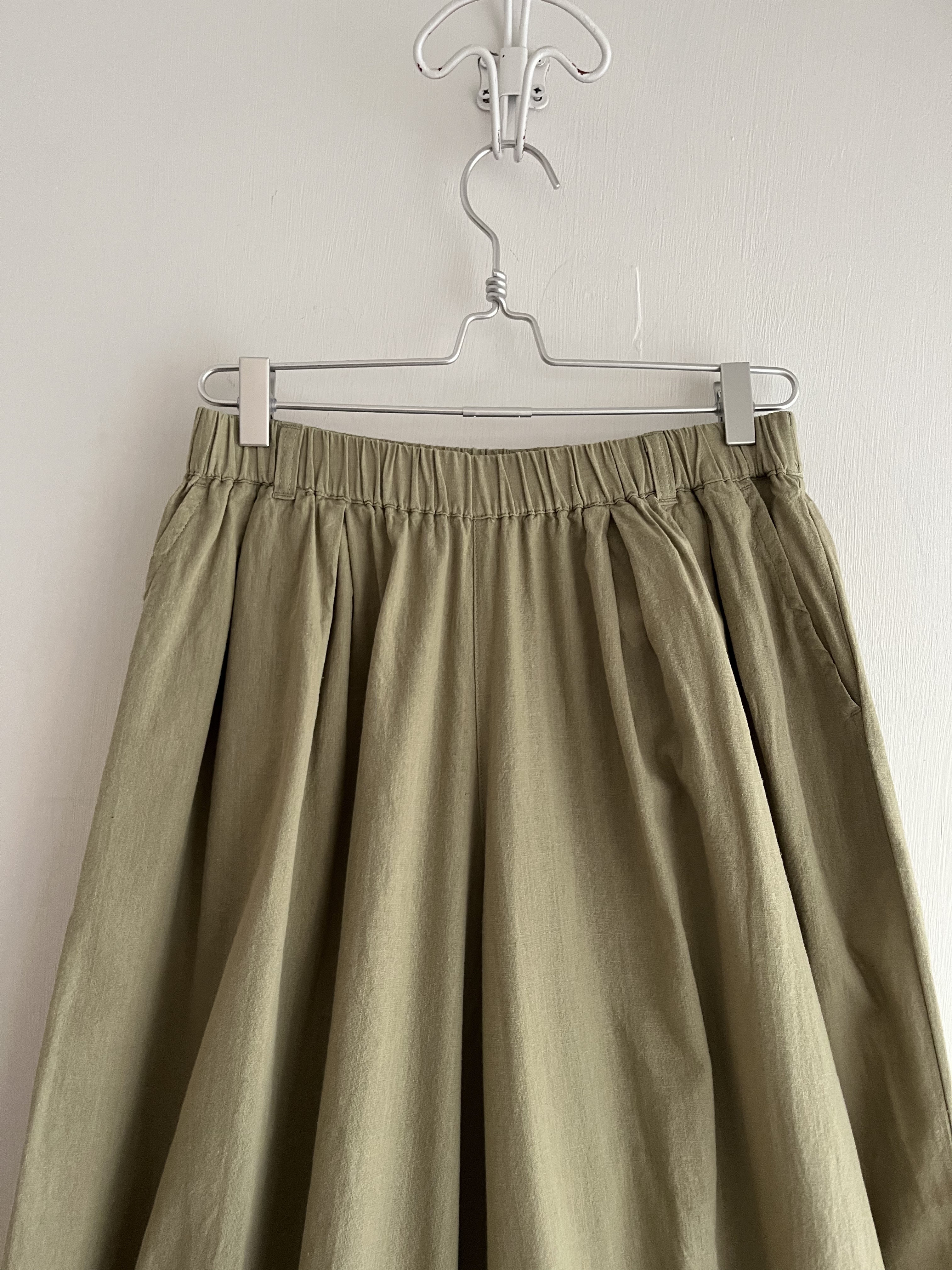 綠色全橡筋闊褲