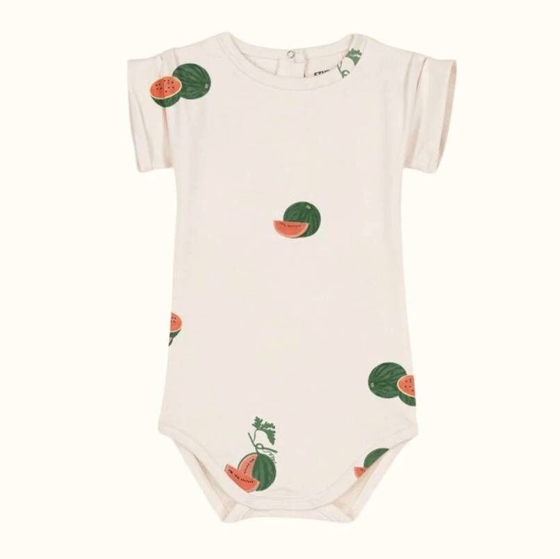 STUDIO BOHEME 西瓜短袖包屁衣 PARIS BODY BAMA - ECRU PASTEQUE