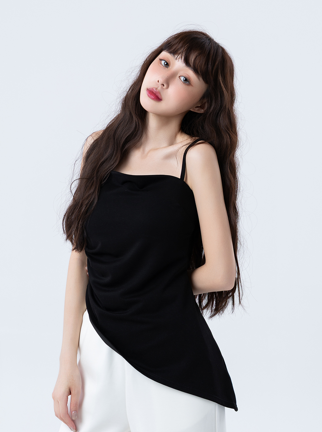 【期間限定】簡約不對稱Bra細肩上衣