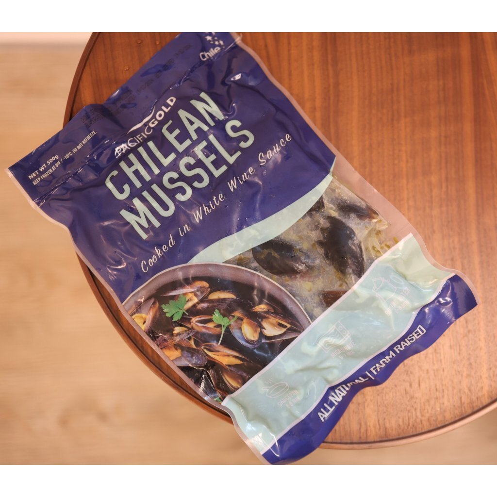 智利PACIFIC GOLD優質原隻藍青口白酒味500g