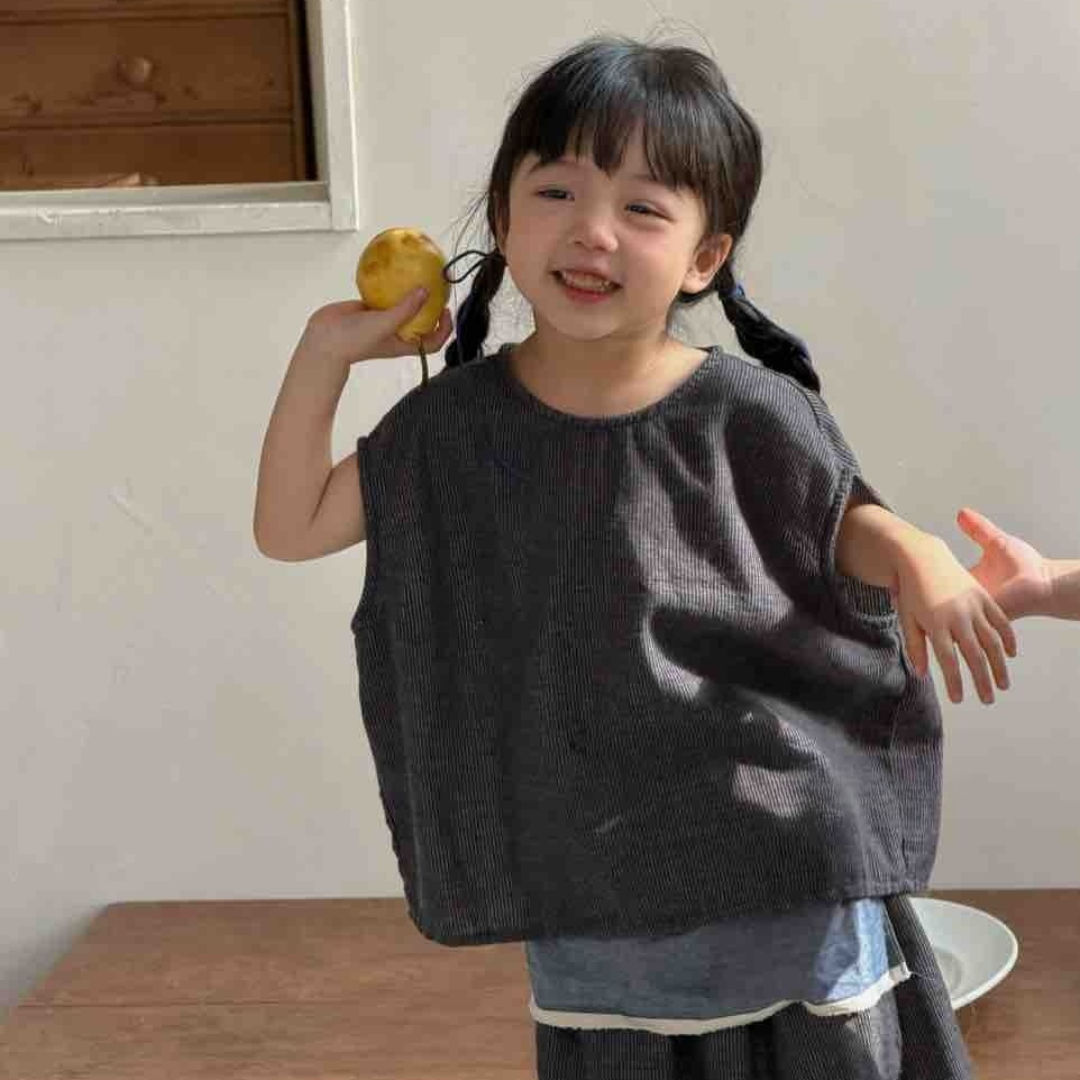 26夏 棉質細紋寬鬆套裝