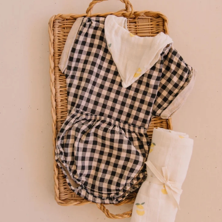 STUDIO BOHEME 經典黑白格紋燈籠褲 BLOOMER AMI - VICKY ECRU NOIR