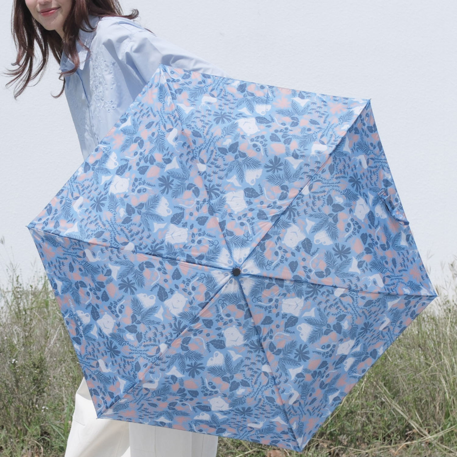 鈦輕超輕量自動傘/印花樂 x OMBRA/山林朋友/暗藍
